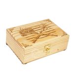 Handmade Wooden Urn Engraving Handcarved Jewellery Box for Women-Men Jewel | Decorative Boxes | Storage & Organiser (Buck Deer American Sniper)