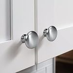 VEHCIL Round Cabinet Knobs,10 Pack Single Hole Brushed Satin Nickel Cabinet Hardware for Kitchen Cupboard Closet Bathroom Dresser Drawer,Traditional Style,Solid Zinc Alloy