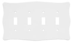 Brainerd 64602 Nylon Quad Toggle Switch Wall Plate/Switch Plate/Cover, White