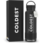 The Coldest Water Bottle Vacuum Insulated Stainless Steel Hydro Travel Mug - Ice Cold Up to 36 Hrs/Hot 13 Hrs Double Walled Flask - Strong Lid -Tact Black (Pack of 1)