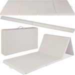 Best Choice Products 10ftx4ftx2in Folding Gym Mat 4-Panel for Exercise & Gymnastics w/Carrying Handles & Folding Balance Beam - Sand