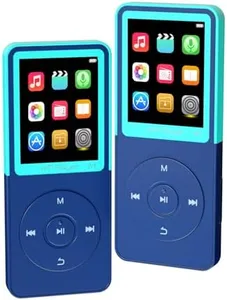 Mp3 Player with Bluetooth,Classic Portable Walkman Mp3 & Mp4 Players,HiFi Sound Music Player with SD Card Slot/Photo Viewe/Video Play/FM Radio/Recorder/E-Book for Kids,Long Battery Life Blue 64GB