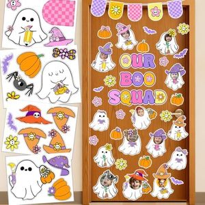 72 Pieces Halloween Bulletin Board Decoration-DIY Little Ghost Classroom Door Decoration Halloween Bulletin Board Decoration Suitable for Fall School Office Use