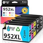 Smart Ink Compatible Ink Cartridge Replacement for HP 952 XL 952XL 5 Pack Advanced Chip Technology to use with OfficeJet 8702 OfficeJet Pro 8216 7720 7740 8210 8730 8710 8727 8715 8728 8720 8725 8732M