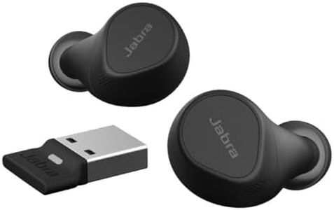 Jabra Evolve2 True Wireless in-Ear Bluetooth Headphones with Active Noise Cancelling (ANC), 4 Mic MultiSensor Voice Technology - Certified for MS Teams and All Major Meeting Apps - Black