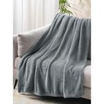 Cloth Fusion Flannel Plush Blanket Double Bed for Winters (86X88 inches or 220X223.5 cm, Grey)