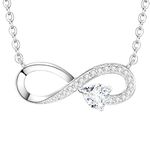 Sterling Silver Love Infinity Heart Gemstone Jewelry April Birthstone Necklace for Women Birthday Gifts for Her