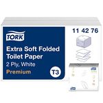 Tork Folded Toilet Paper Compatible with Tork T3 Folded Toilet System, 1 x 30 sleeves (30 x 252 Sheets)