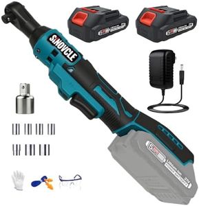 SINOVCLE 21V Cordless Ratchet Wrench, 3/8 in Drive, 0-600 RPM, LED Light