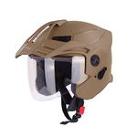 Steelbird SBH-23 Brutal ISI Certified Open Face Helmet (Medium 580 MM, Dashing Desert Storm with Clear Visor)