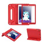 HDE Case for iPad Air - Kids Shockproof Bumper Hard Cover Handle Stand with Built in Screen Protector for Apple iPad Air 1-2013 Release 1st Generation (Red)