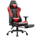 Homall Gaming Chair Computer Office Chair Ergonomic Desk Chair with Footrest Racing Executive Swivel Chair Adjustable Rolling Task Chair (Red)