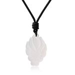 COAI Nine Tailed Fox Amulet White Agate Stone Pendant Necklace for Women