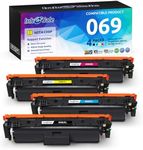 INK E-SALE 069 4-Pack Compatible Toner Cartridge Replacement for Canon 069 CRG-069 with Chip for Canon ImageClass LBP670C MF753Cdw MF751Cdw Support Fax Adjust Image Quality Function Show Ink Level