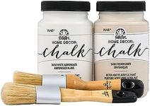 FolkArt Home Décor Chalk 8 fl oz White & Tan Kit, Including 2 Ultra Matte 2 Piece, 96417 Paint and Brush Set