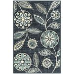 Maples Rugs Reggie Floral Kitchen Rugs Non Skid Accent Area Carpet [Made in USA], 2'6 x 3'10, Persian Blue