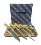MERISH Kitchen Knife Block Set with Cutting Board 4PCS Professional Sharp Chef Knife Set with Scissor Cutlery Knives Set