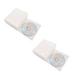 EnticingMuch Premium CD DVD Sleeves | Thick Non-Woven Material Double-Sided Refill Plastic Sleeve for CD and DVD Storage Binders Disc Case (White) (Pack of 100)