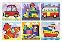 Frank 6 in 1 First Fun & Educational Jigsaw Puzzles for Kids - Combo Pack of 2 (3 Cardboard Puzzles Each) -On Road & Travel Time - Age 3 Years Old & Above- Fun & Challenging Brain Booster Games