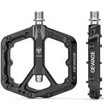 Mountain Bike Pedals - 9/16" Nylon Fiber Bicycle Flat Pedals -Bicycle Platform Pedals for Road Mountain BMX MTB Bike (Black)