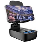 comiso Cell Phone Stand with Wireless Bluetooth Speaker, HD Stereo Sound Speaker for Home & Outdoor, Punchy Bass, Unique Ideal Gifts for Men Women, Mobile Holder Compatible with Phone & Tablets-Black