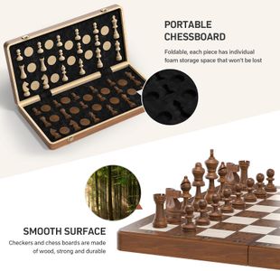 Sarr Klith Magnetic Chess Set, 16-Inch Board