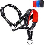 ILEPARK Dog Head Collar with Reflective Strap, Head Halter Collar for Dogs, Adjustable and Easily Control, for Small Medium and Large Dogs. (S,Red)