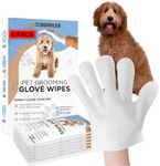 We Love Doodles Dog Cleaning Gloves Wipes - Pet Bathing Wipes for Dogs, Paws, Face, Body, Ears - Safe, Easy & Effective - Individually Packaged, Rinse-Free, Double-Sided, Alcohol-Free (6 Pieces)