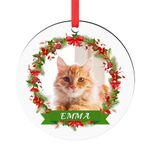 Personalized Dog Photo Christmas Ornaments 2024, Puppy Dog Cat First Christmas Ornaments, Pet Memorial Gifts for Dog Lovers, Pet Lovers