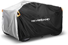 NEVERLAND ATV Cover,Waterproof Heavy Duty Double-sided Available Reflective Striping Adjustable Buckle Strap Windproof Quad Cover for Sun Dust UV Protection 190T XL Black Silver (210 * 120 * 115cm)