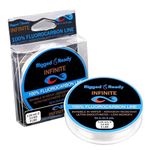 Rigged and Ready Infinite Fluorocarbon-8lb, 3.6kg Fluoro Fishing Line Leader-50m 54.6y Virtually Invisible=More Bites - Saltwater Freshwater