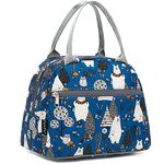 FlowFly Lunch Bag Tote Bag Lunch Organizer Lunch Holder Insulated Lunch Cooler Bag for Women/Men,Owl