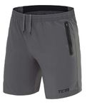 TCA Elite Tech Lightweight Mens Running Shorts Men Gym Shorts with Zip Pockets - Asphalt, M