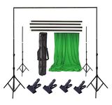 VTS Backdrop Stand Setup Photo Studio Green Backdrop Chroma Key Screen Background with 4 Clips for Indoor-Outdoor, Comercial, YouTube Photography (9 x9ft. -3)