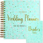 Complete UK Wedding Planner Book Organiser and Notebook Set for Bride and Groom - Engagement Gift with Checklists, Pockets, Diary and Stickers