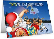 STREET SANTA - Basketball Christmas Card - Large A5 Card Size - Funny Humour - Made in the UK - SWISHing you a Merry Christmas - For Son Brother Boyfriend