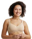 Jockey ES24 Women's Wirefree Non Padded Super Combed Cotton Elastane Stretch Full Coverage Plus Size Bra with Side Panel Support and Plush Lining Cup_Skin_42D