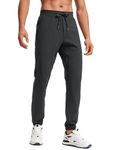 CRZ YOGA Men's Lightweight Jogger Pants Elastic Stretchy Sports Pants with Side Pockets - 30 Inches Ink Gray XL