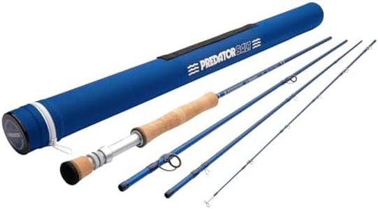 Redington Predator Salt Fly Rod – Fast Action Saltwater Fly Rod – Full-Wells Grip, Anodized Reel Seat, Chrome Guides – Striper, Redfish, Bonefish, Tarpon, Permit – 6WT 9'0" 4PC