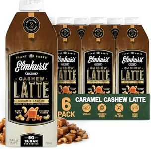 Elmhurst 1925 Caramel Cashew Latte – Plant-Based, Vegan, Dairy-Free Plant Milk Latte Made of Cashew Milk, Cold Brew Premium Arabica with 95mg Caffeine & Sweet Caramel Notes – 25.4oz (Pack of 6)