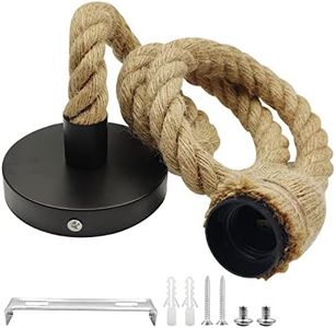 OMIGA Lampara de Cuerda Techo Portalamparas E27 Techo Vintage Cabeza de Cáñamo Lámpara 100 CM Lamparas Techo Colgantes para Comedor Sala Cuarto Balcón (No incluida Bombilla)
