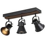 KEESFU 3-Light Track Lighting Kit,Black Semi Flush Mount Ceiling Light with 3 Rotatable Light Heads,Modern Farmhouse Lighting for Livingroom,Bedroom,Hallway,Art Wall,Bathroom,Kitchen.(3-Light)