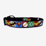 That Dog In Tuxedo Official Licensed Justice League Dog Adjustable Collar by TDIT - (Black, S)