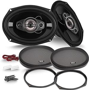 Pyle 6x9/7x10 car Speakers 4-Way Quadriaxial Full Range Sound Audio - Butyl Rubber Surround, 500W w/ 4Ohm Impedance & 3/4'' Piezo Tweeters - Black Pair