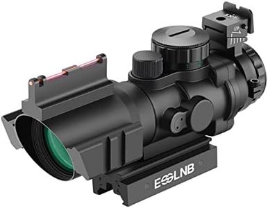 ESSLNB Rifle Scope 4X32 Red/Green/Blue Red Dot Sight with Top Fiber and 11mm/22mm Weaver/Picatinny Rail Mount for Hunting