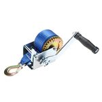 BTSHUB 600lbs/272kg Hand Winch, Heavy Duty Hand Crank Gear Winch, Polyester Strap with Hook, for ATV Boat Trailer Marine