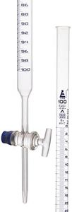 EISCO Burette, 100mL - Class A, DIN 385 Compliant, Borosilicate Glass with Glass Key Stopcock, 0.20mL Graduations