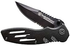 Smith & Wesson Accessories Extreme Ops SWA24S 7.1in S.S. Folding Knife with 3.1in Serrated Clip Point Blade and Aluminum Handle for Outdoor, Tactical, Survival and EDC