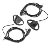 SUNDELY 2x D-shape Headset Earpiece Mic PTT for Motorola Talkabout PMR Radio TLKR T5 T6 T7 T8 T50 T60 T61 T80 T81 T82 T92 XT180 XT185 HYT Hytera TC320 TC1600 TC1688 Oregon TP380G TP391 TP329 TP393