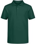 Izod Boys School Uniform Short Sleeve Polo Shirt, Button Closure, Comfortable & Soft Pique Fabric, Hunter, 14-16